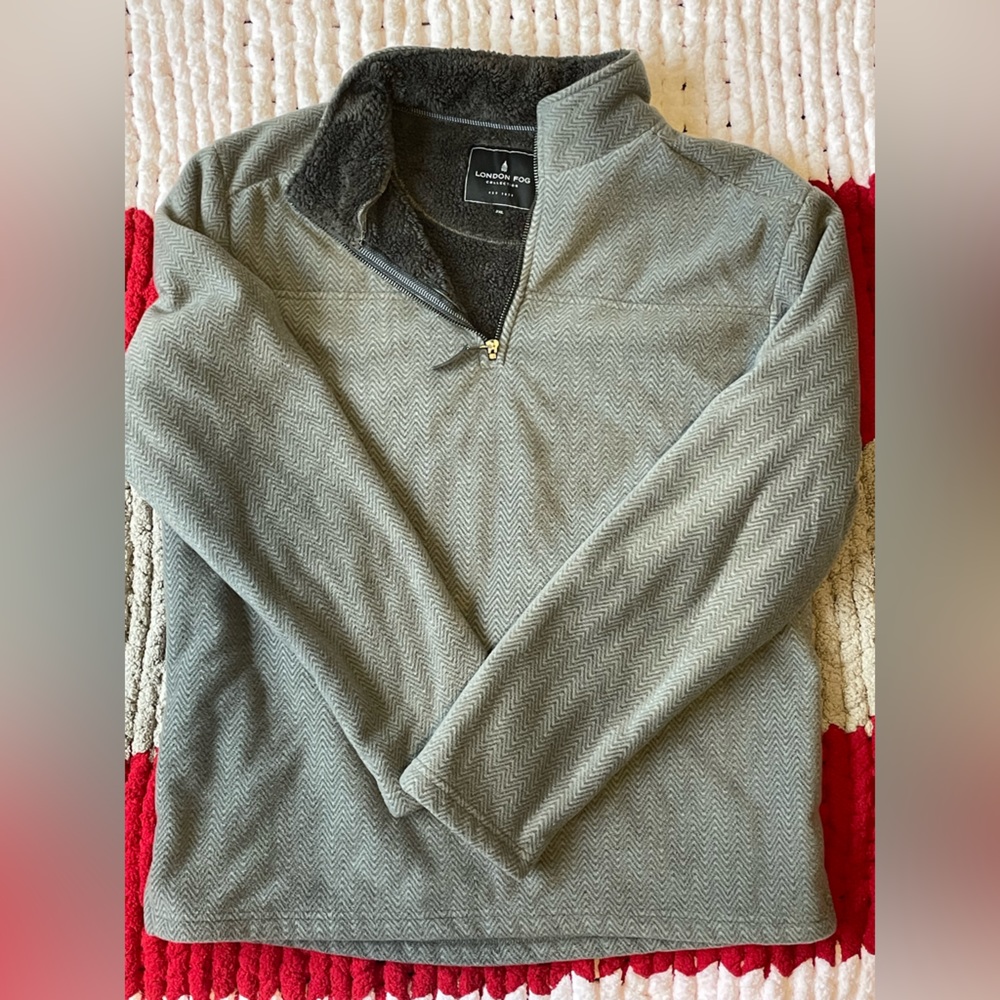 Grey Quarterzip with Sherpa Lining